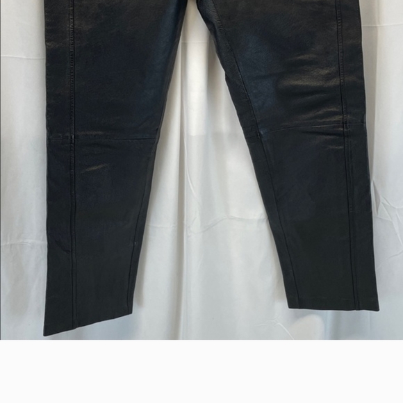 Bagatelle Genuine Leather Women's Black Straight Leg Jeans - Picture 7 of 9